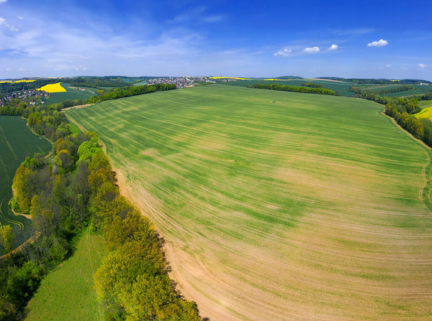 Wiosenny krajobraz rolniczy, niedaleko Ostrawy, Czechy - Zdjęcie, obraz