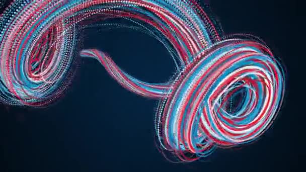 Elemento abstracto espiral de partículas, generado por computadora. 3d representación de fondo de vórtice - Imágenes, Vídeo