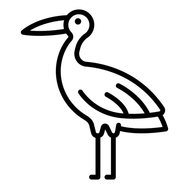 Lake stork icon, outline style - Vecteur, image