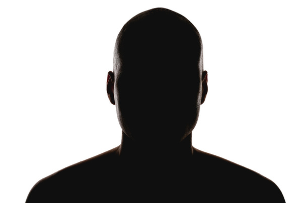 silhouette of the man on a white background - Φωτογραφία, εικόνα