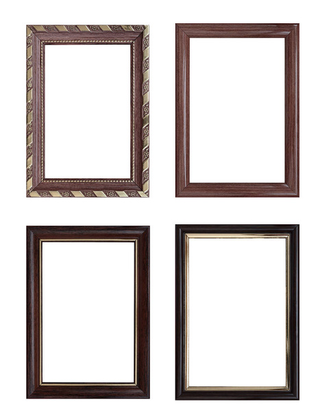 Set of empty picture frames with free space inside, isolated on white background - Photo, Image