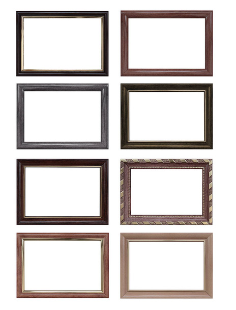 Conjunto de molduras vazias com espaço livre no interior, isoladas sobre fundo branco - Foto, Imagem