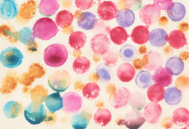 Colorful abstract hand painted illustration with multicolored bubbles  - Photo, image