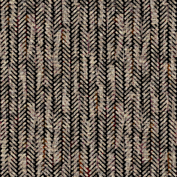 Seamless sepia grunge chevron stripe print texture background. Worn mottled linear striped pattern textile fabric. Grunge rough blur linen allover print  - Valokuva, kuva