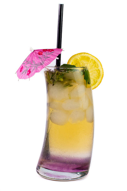 beautiful and tasty cocktail in a transparent glass with decoration - Zdjęcie, obraz