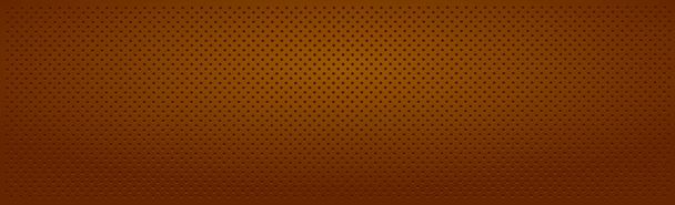 Brown perforated background texture with brown holes and glow - Vector, Image