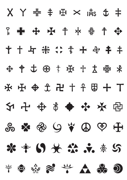 Esoterische Symbole und Kreuze - Vektor, Bild