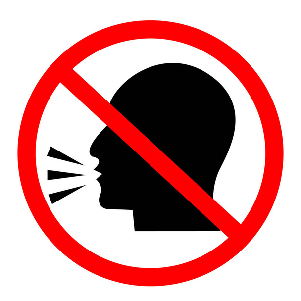 do not talk icon on white background. No talking sign. do not speak symbol. Keep quiet. flat style. - Vector, Image
