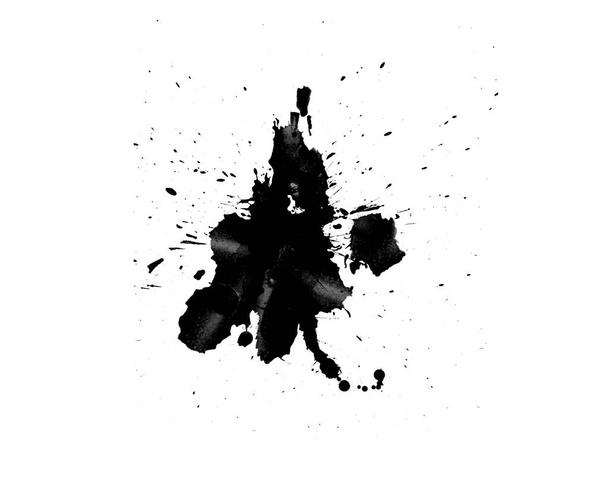 Black ink splash brush backdrop - Фото, изображение