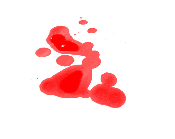 Brosse à sang débordé abstraite isolée sur blanc - Photo, image