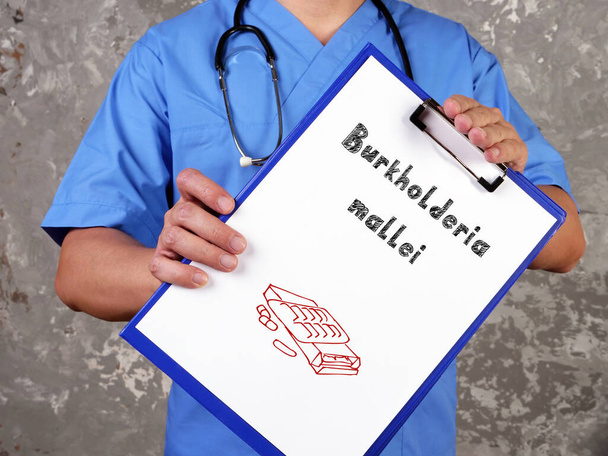 Health care concept about Burkholderia mallei with sign on the page - Photo, Image