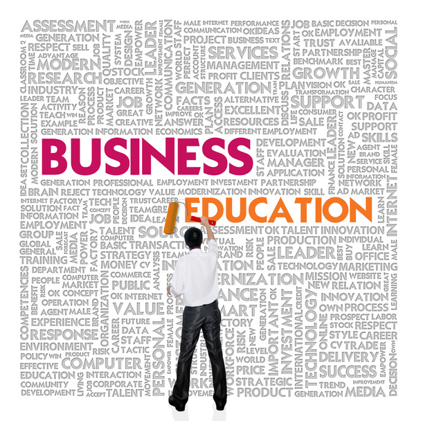 Business Word Cloud for Business and Finance Concept, Business Education - Фото, изображение