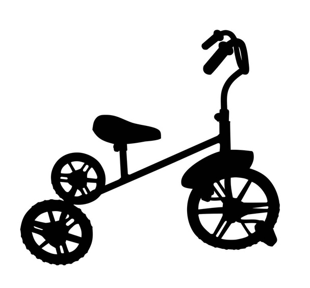 Силуэт детского трехколесного велосипеда. - Вектор,изображение