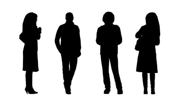 People standing outdoor silhouettes set 6 - Photo, Image