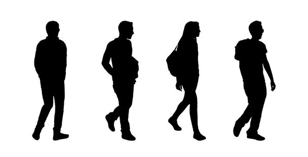 Persone che camminano silhouette esterne set 7
 - Foto, immagini