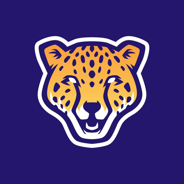 cheetah head e sport logo vector icon illustration - Vector, Image