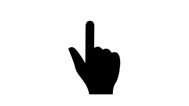 Animiertes Symbol der Hand mit dem Zeigefinger. Zeigefinger. Vektor flache Darstellung isoliert auf weißem Hintergrund.  - Filmmaterial, Video
