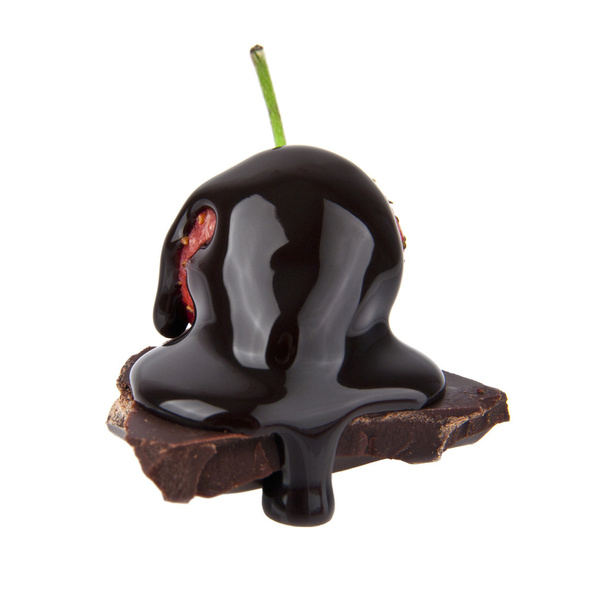 Morango em um chocolate
 - Foto, Imagem