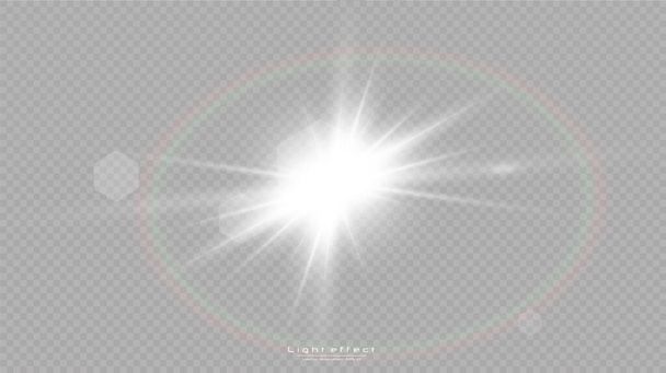Efecto de luz de destello de lente especial de luz solar transparente vectorial.  - Vector, Imagen