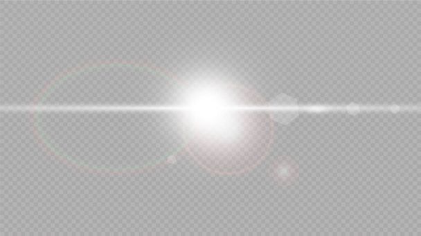 Efecto de luz de destello de lente especial de luz solar transparente vectorial.  - Vector, imagen