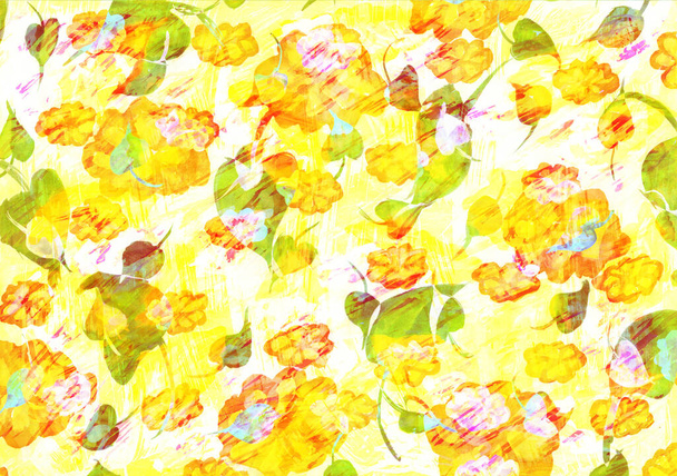 Autumn foliage as background, watercolor drawing artwork - Foto, Imagem