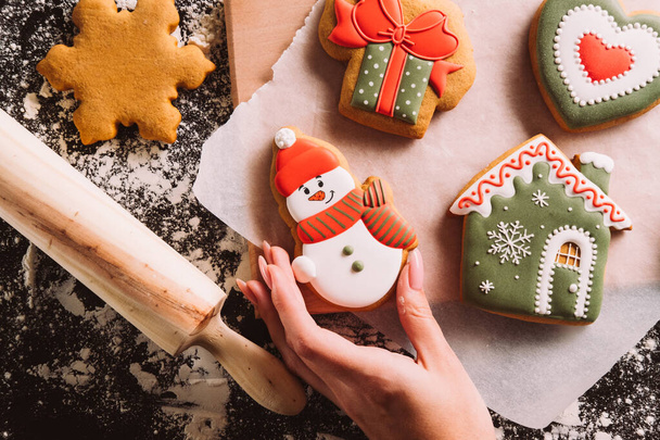 christmas bakery festive decorated pastry homemade - Zdjęcie, obraz