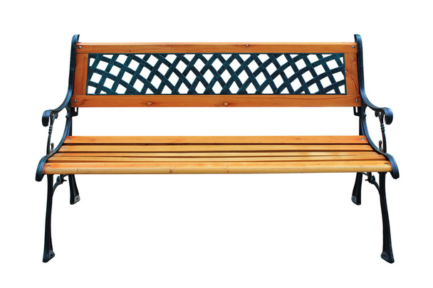 dekoracyjne drewniane ławki na białym tle - Zdjęcie, obraz