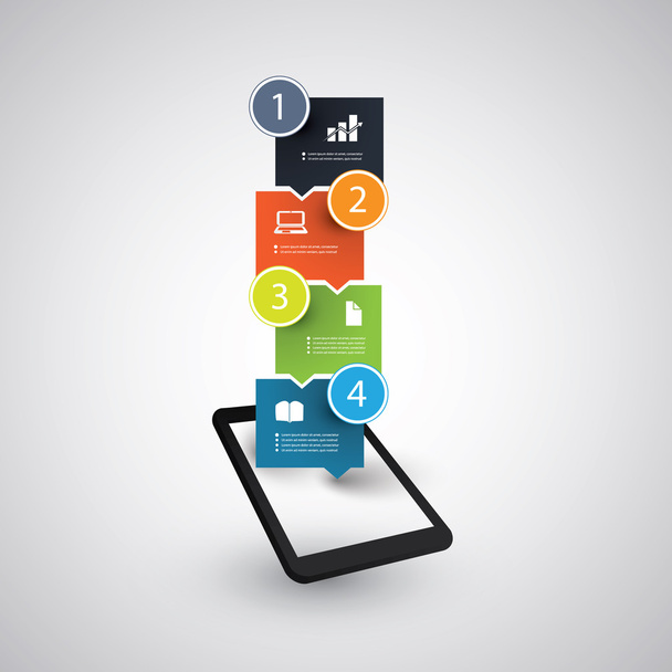 infographic design - tablet a trendy mobilních telefonů koncept - Vektor, obrázek