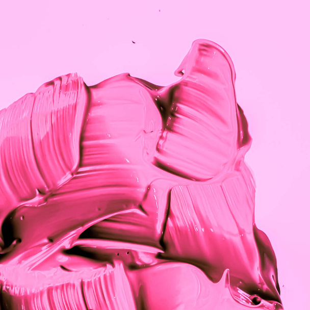 Мазок розовой кисти или макияж крупным планом, косметика красоты и текстура помады - Фото, изображение
