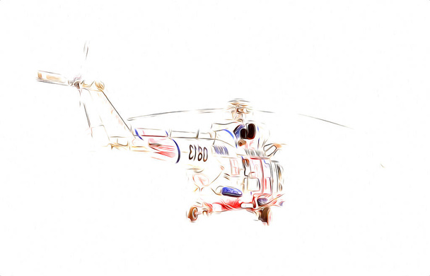 военный вертолет рисунок иллюстрации искусства винтаж
 - Фото, изображение