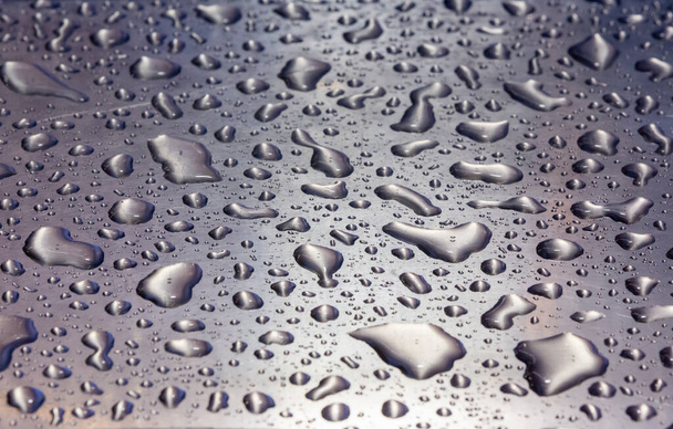 cerrar gotas de lluvia textura fondo  - Foto, imagen