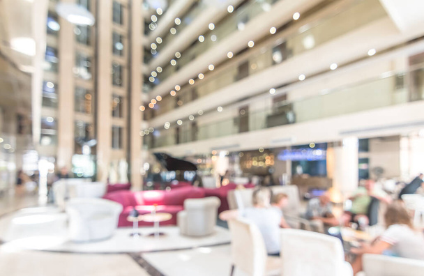 Blur fondo abstracto moderno y lujoso diseño de interiores decoración de lobby hotel  - Foto, imagen