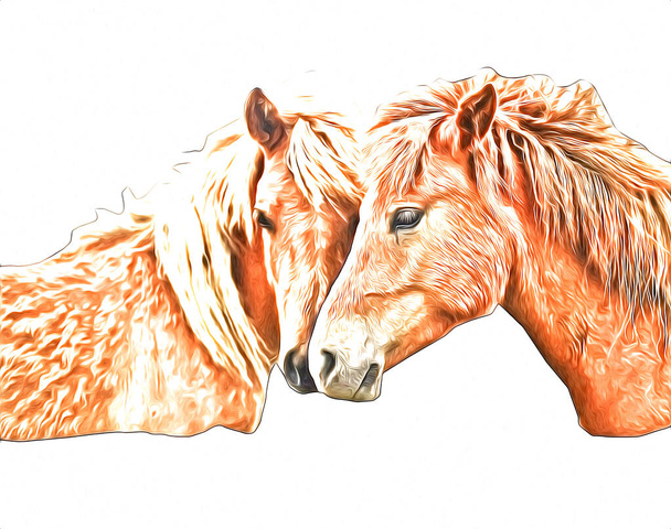 Illustration d'art de cheval coloré peinture grunge - Photo, image
