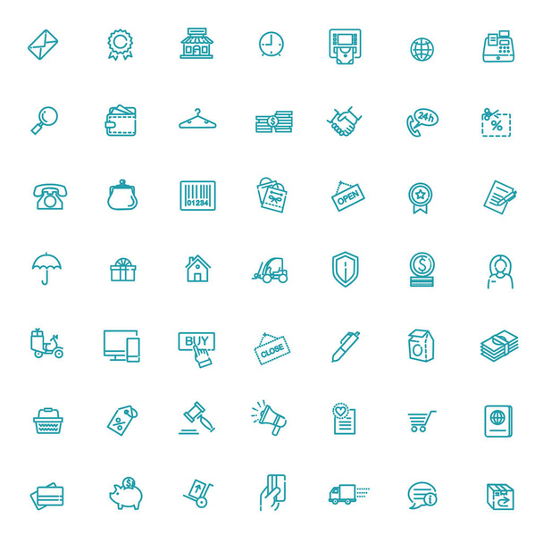 Thin lines web icons set - Vector, Image