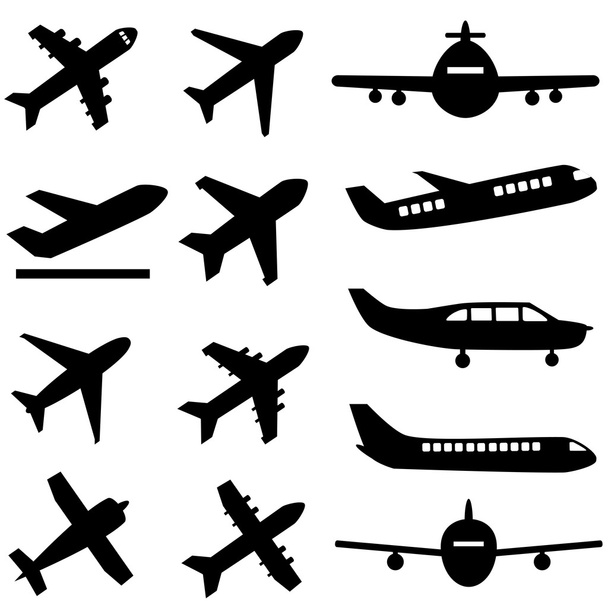 Lentokoneet mustana
 - Vektori, kuva