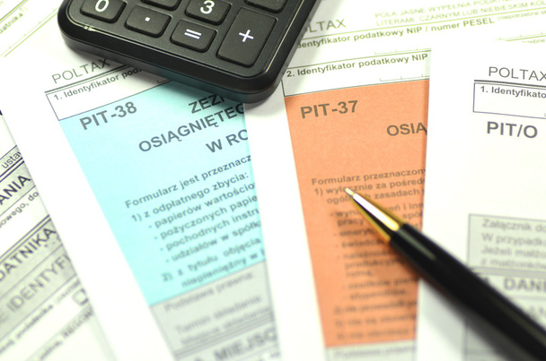 Closeup of polish tax forms - Foto, Bild