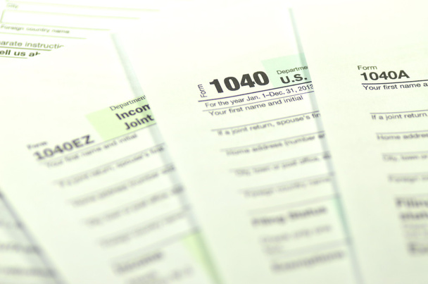 Closeup of us tax form - Foto, Bild