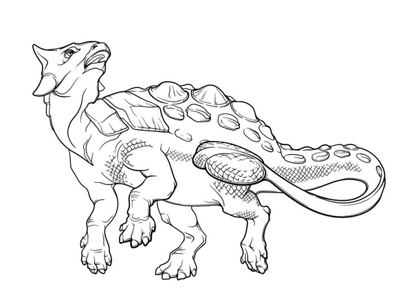 Ankylosaurus caminante alegre - Vector, imagen