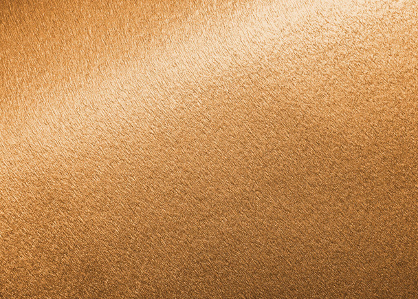Kupari kulta rakenne metallinen kääre folio paperi kiiltävä oranssi tausta seinäpaperi koriste-elementti - Valokuva, kuva