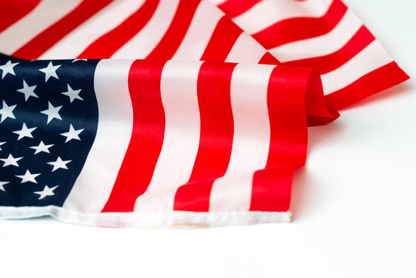 アメリカ合衆国の国旗を閉鎖する。アメリカ国旗スタジオ画像 - 写真・画像