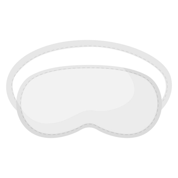 Sleep mask color white on white background. Face mask for sleeping human isolated in flat style vector illustration. - Vector, Image