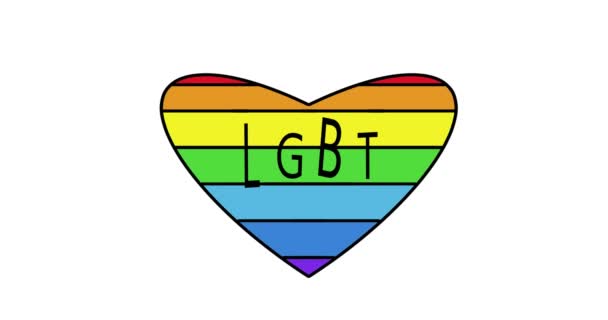 LGBTQ +, Rainbow tausta ja teksti-LGBT Rainbow LGBT teksti. 3d renderointi - Materiaali, video