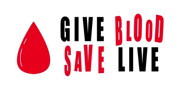 Dar sangre - salvar la vida. Una llamada para la donación de sangre. Día Mundial del Donante de Sangre. Animación de campaña de salvavidas - Metraje, vídeo