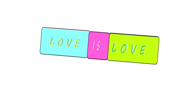 "Miłość jest miłość "znak na paradzie dumy - Materiał filmowy, wideo