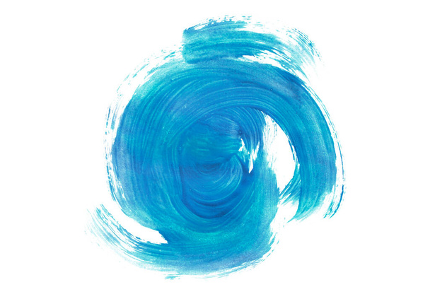Abstract blue watercolor paint blob isolated over white - Photo, image