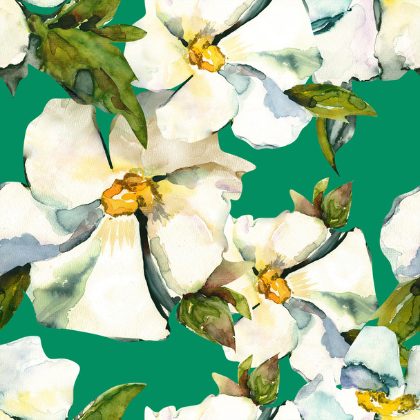 White flowers seamless pattern - Foto, Imagen