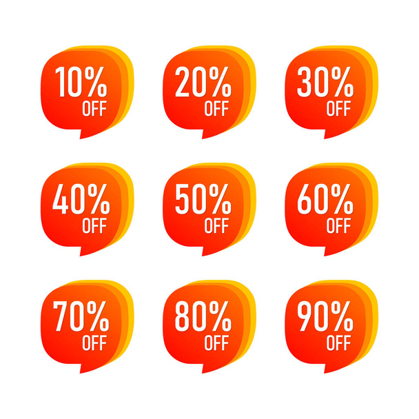 Abstract Sale 10 - 90 Percent OFF Discount Label Tag Isolated Vector EPS10 - Vector, Image