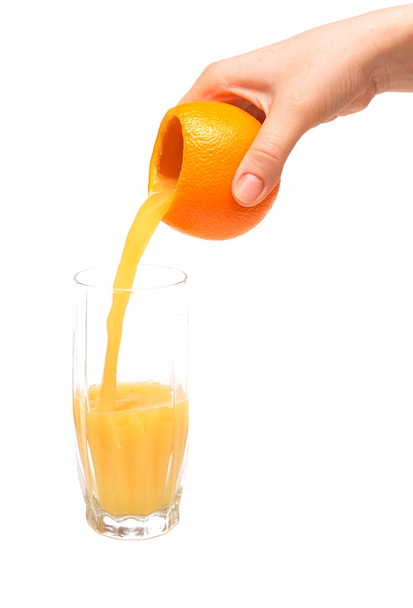 Glass of orange juice with fruit - Фото, зображення