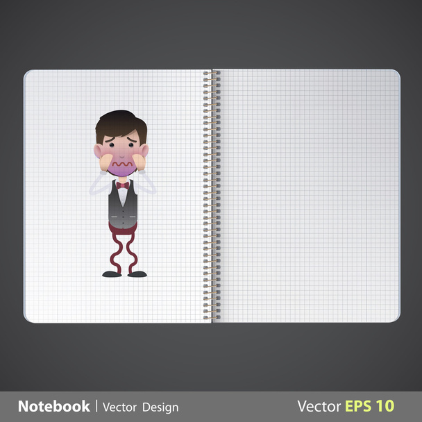 Fear waiter printed in notebook. Vector design - Vector, Image