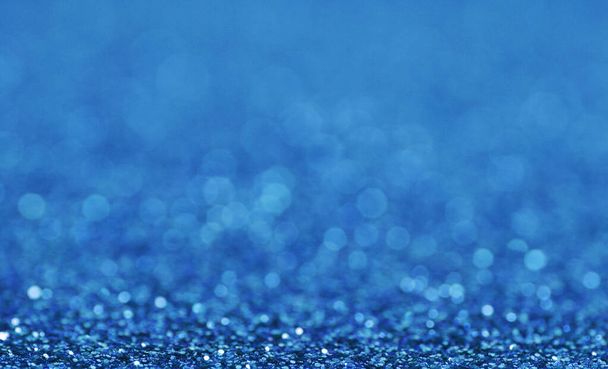 Abstract Blue bokeh background. Glittering shine - Foto, Imagem